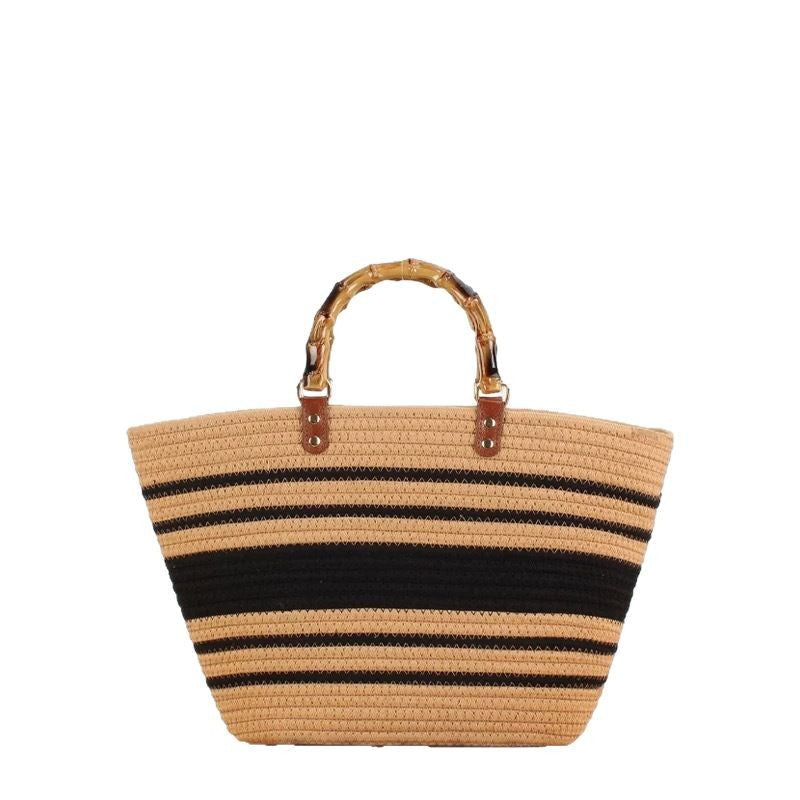 Large beach bag with bamboo handles Kalsten