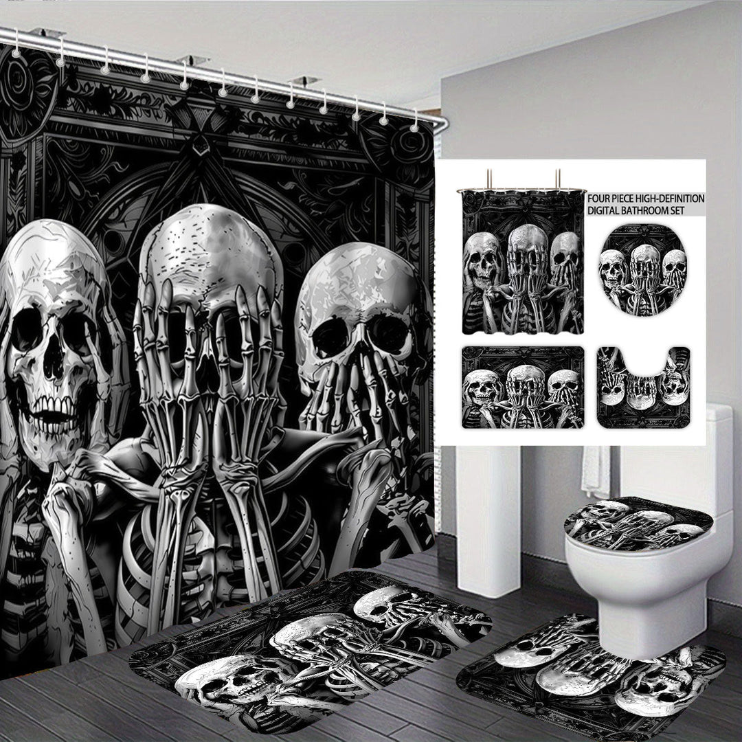 Artistic Skull Themed Bathroom Set Kalsten