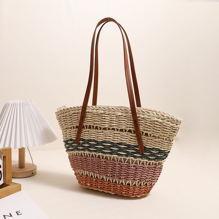 Stylish basket bag with sturdy leather handles Kalsten