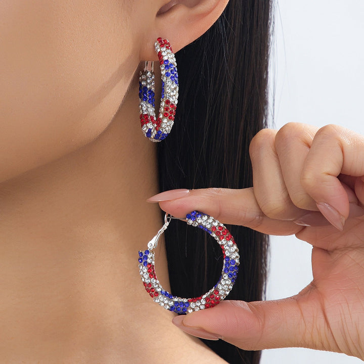 Women nan statement hoops with sparkling crystal trim and secure closure Kalsten