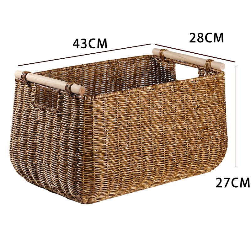 Large Handwoven Storage Basket with Ergonomic Handles Kalsten