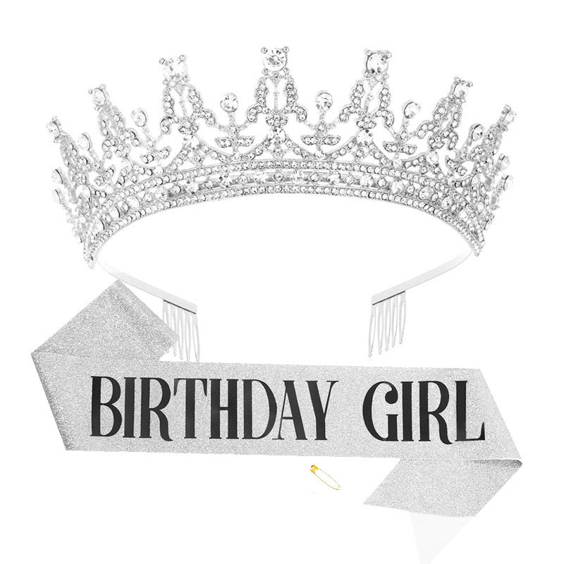 Women's Sparkling Crown and Sash Set Kalsten