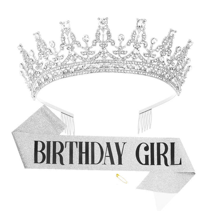 Women's Sparkling Crown and Sash Set Kalsten