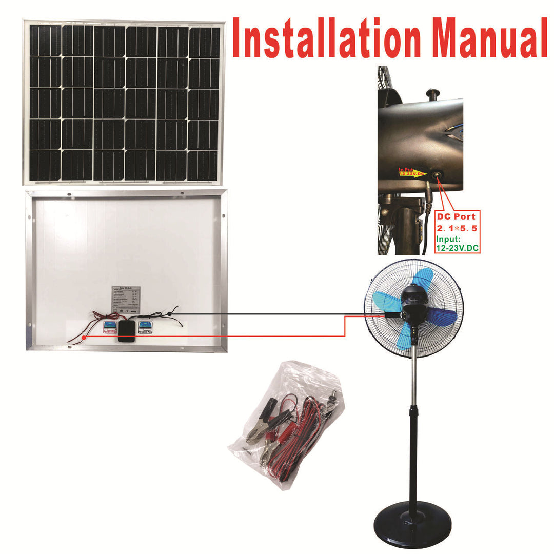 Unisex Solar-Powered Stand Fan by Kalsten