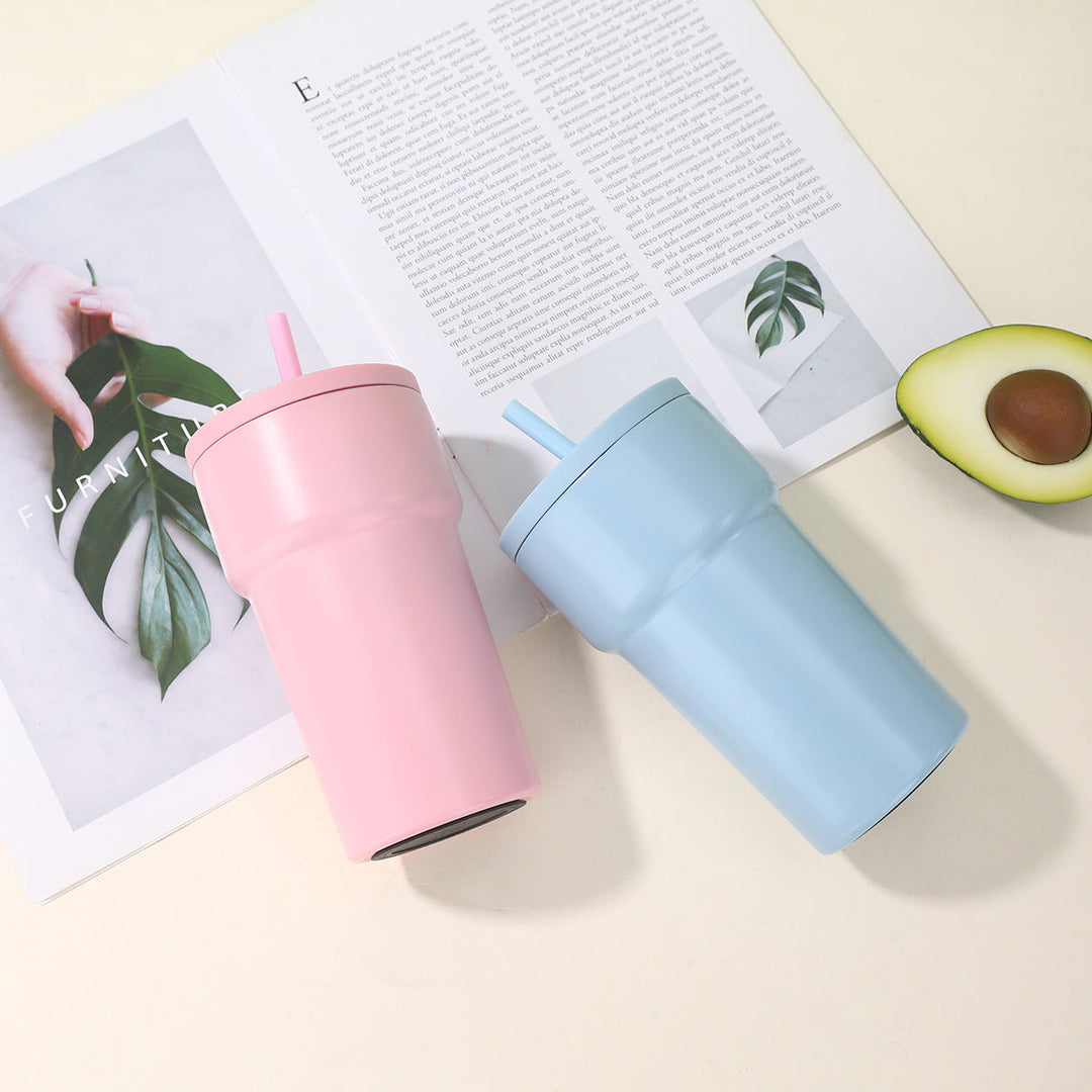 Unisex Insulated Drinking Cup with Dust Protection Lid and Straw Kalsten