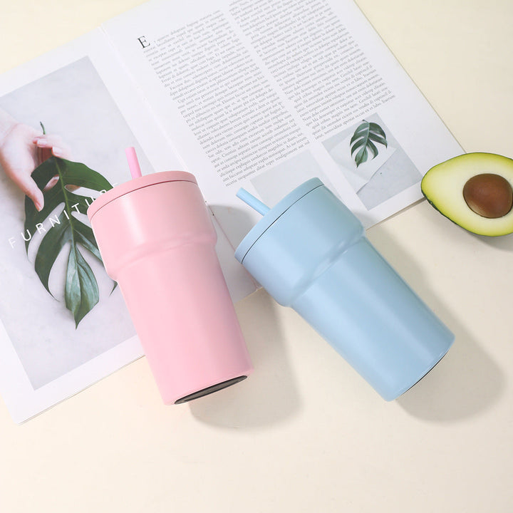 Unisex Insulated Drinking Cup with Dust Protection Lid and Straw Kalsten