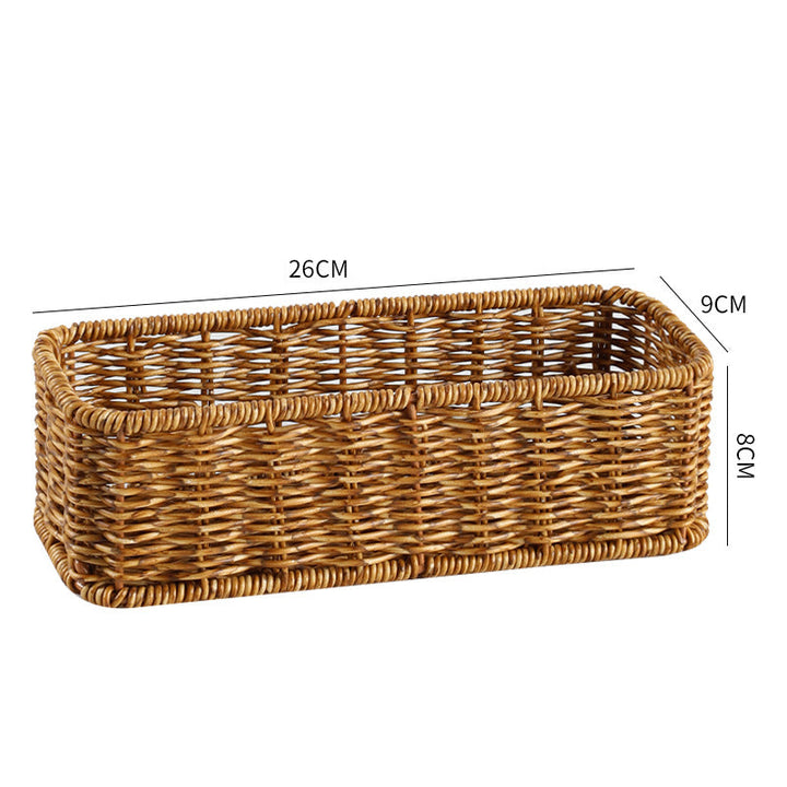 Handwoven Rectangular Wicker Storage Basket Kalsten