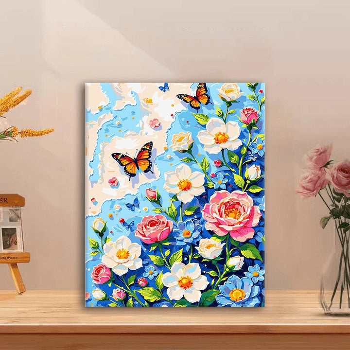 Floral Butterfly Canvas Art Print Kalsten