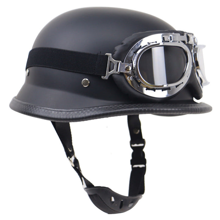 Vintage Motorcycle Helmet with Protective Goggles Kalsten