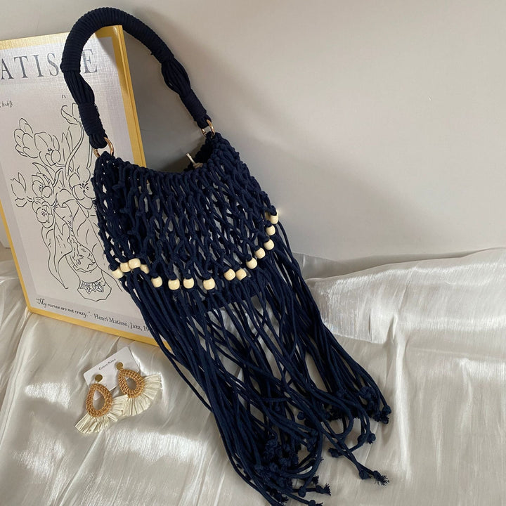 Hand-knotted shoulder bag with tassels Kalsten