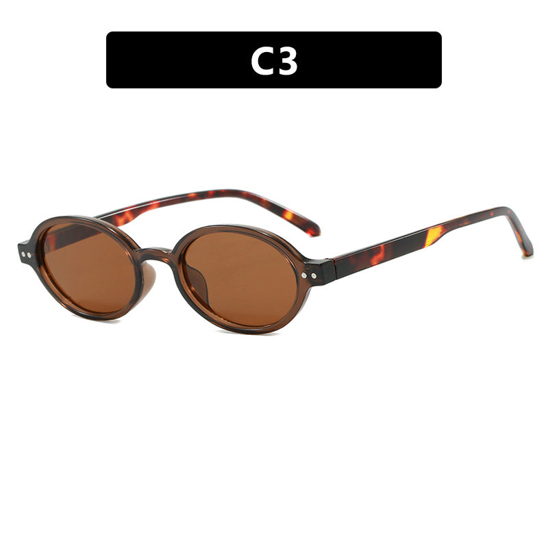 Ladies fashionable oval-shaped sunglasses with fancy frame Kalsten