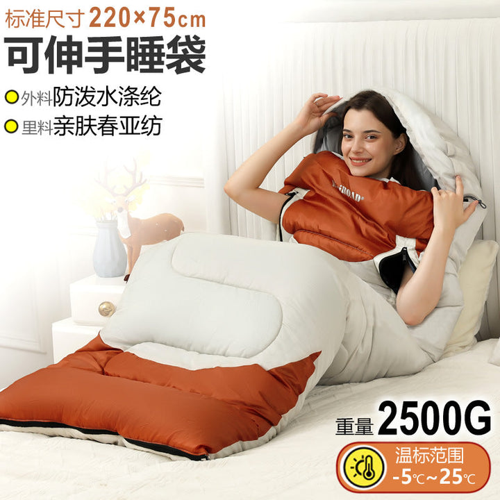Sleeping bag with integrated hood and temperature control Kalsten