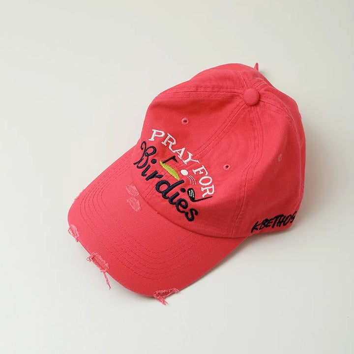 Women's Embroidered Distressed Baseball Cap Kalsten