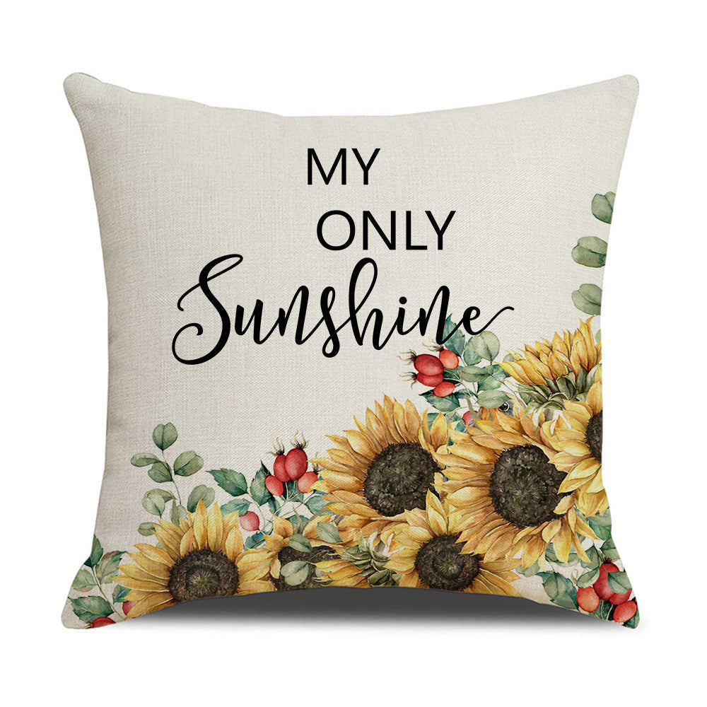 Women's Cushion Cover with Sunflower Pattern Kalsten