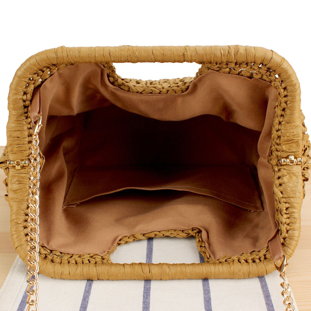 Braided handbag with elegant chain strap Kalsten
