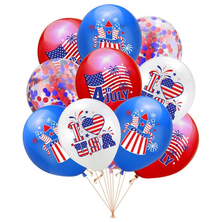 Unisex nan patriotic latex party balloon with USA flag motif and premium print Kalsten