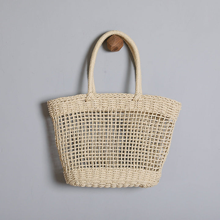 Basket bag made of natural raffia with sturdy carrying handles Kalsten