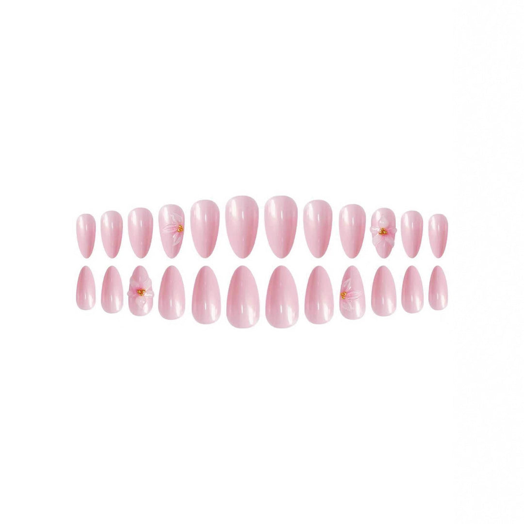 Floral-Decorated Stiletto Press-On Nail Art Kalsten