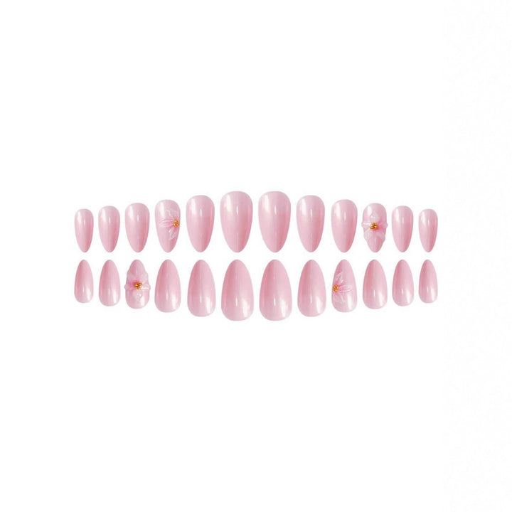 Floral-Decorated Stiletto Press-On Nail Art Kalsten