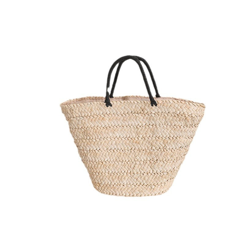 Elegant Basket Bag with Contrast Handles Kalsten