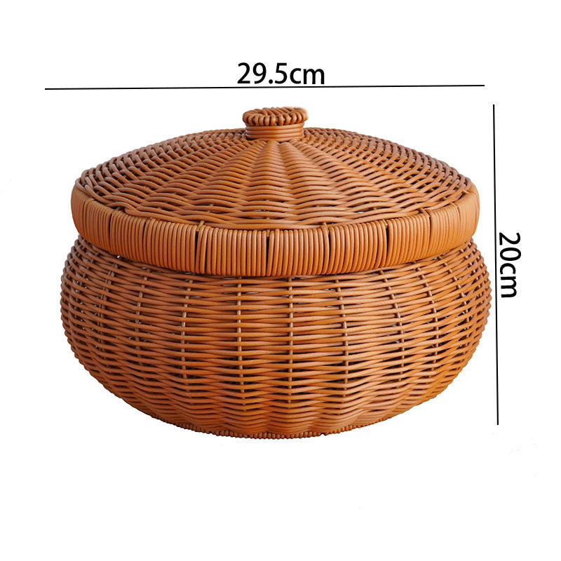 Women's Round Storage Basket with Lid Kalsten