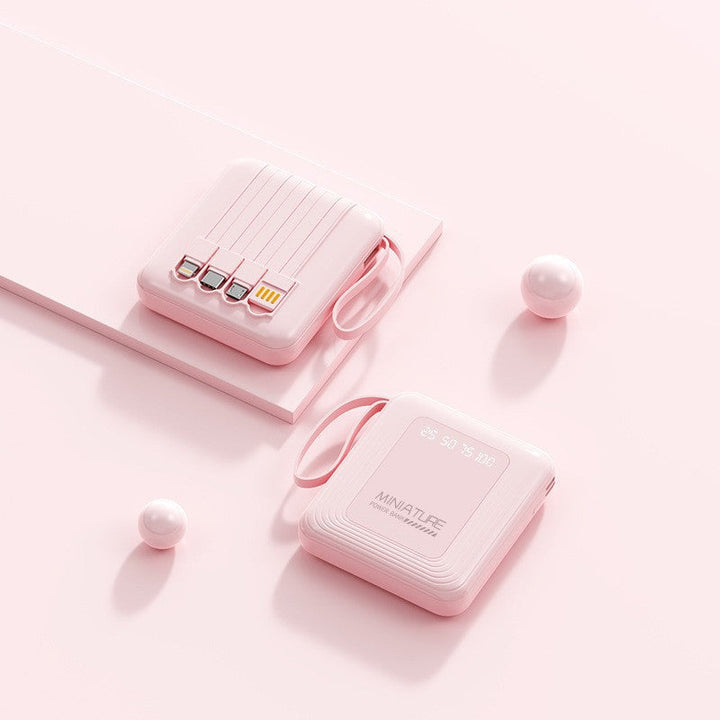 Mini power bank with integrated multifunction charging cable Kalsten