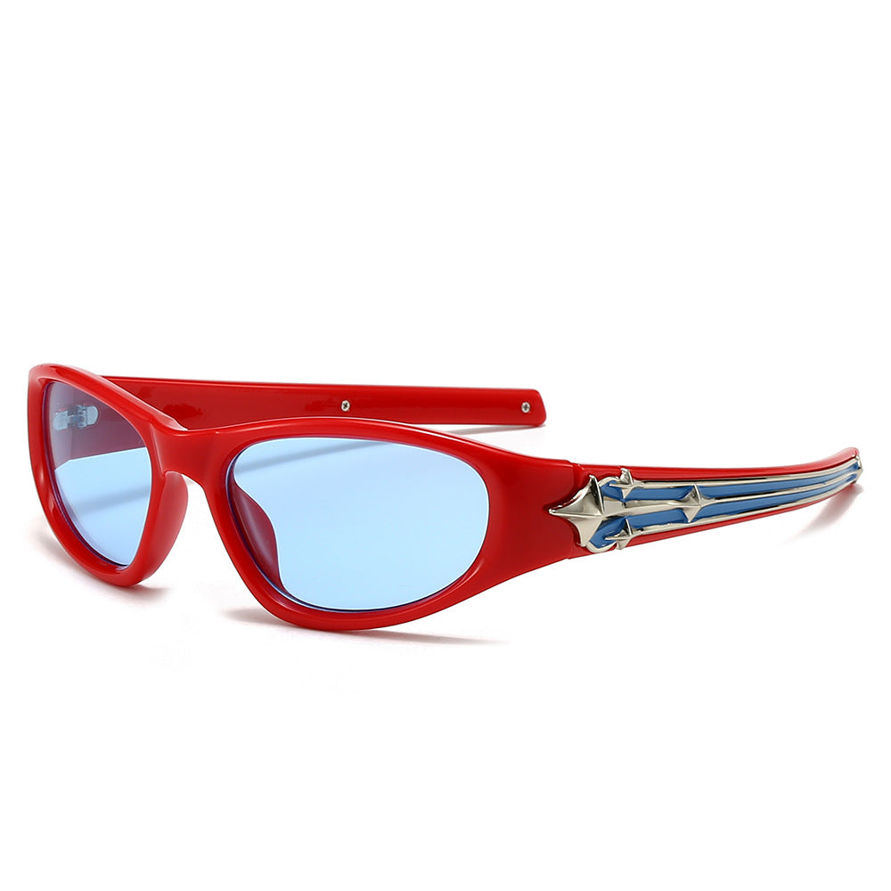 Women's sporty sunglasses in a modern design with a stylish metal frame Kalsten