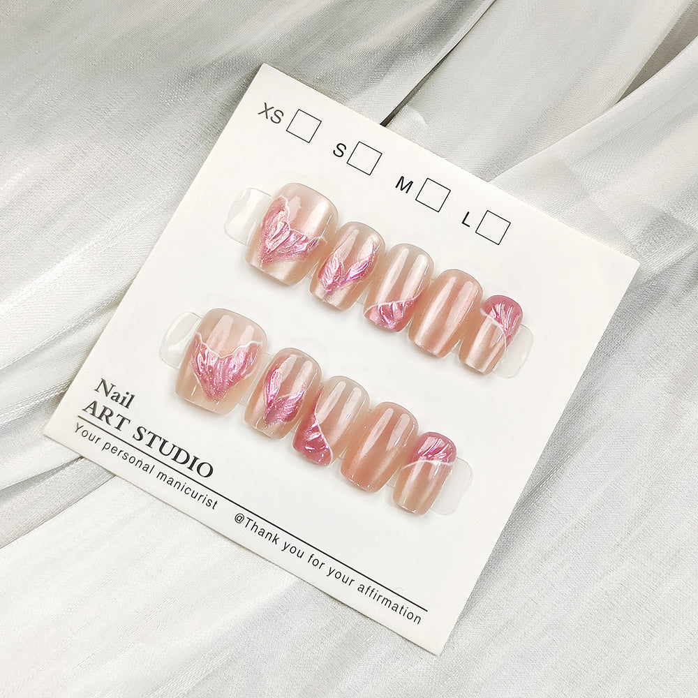 Glamorous artificial nails with holographic effect Kalsten