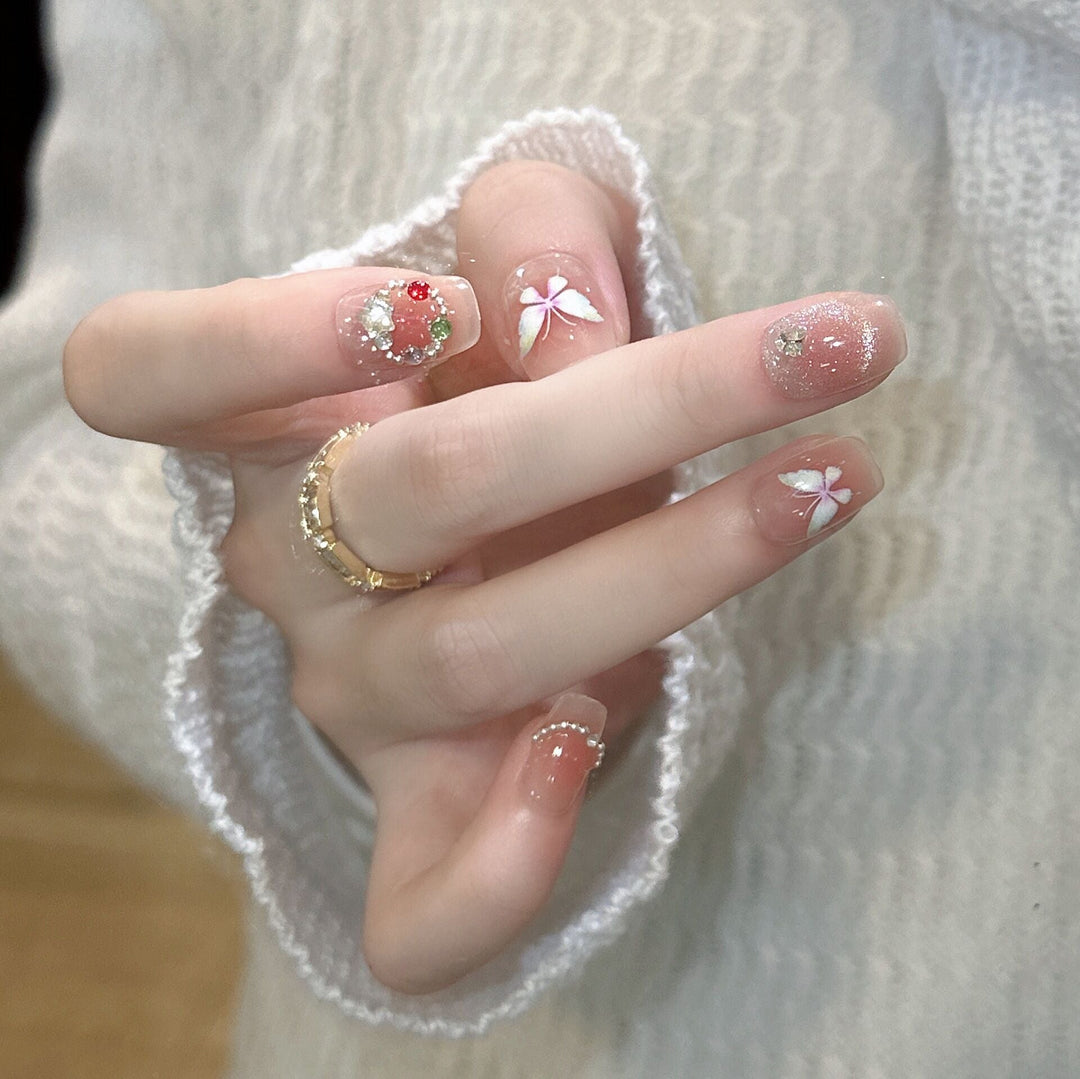 Glamorous Rhinestone-Embellished Press-On Nail Extensions Kalsten