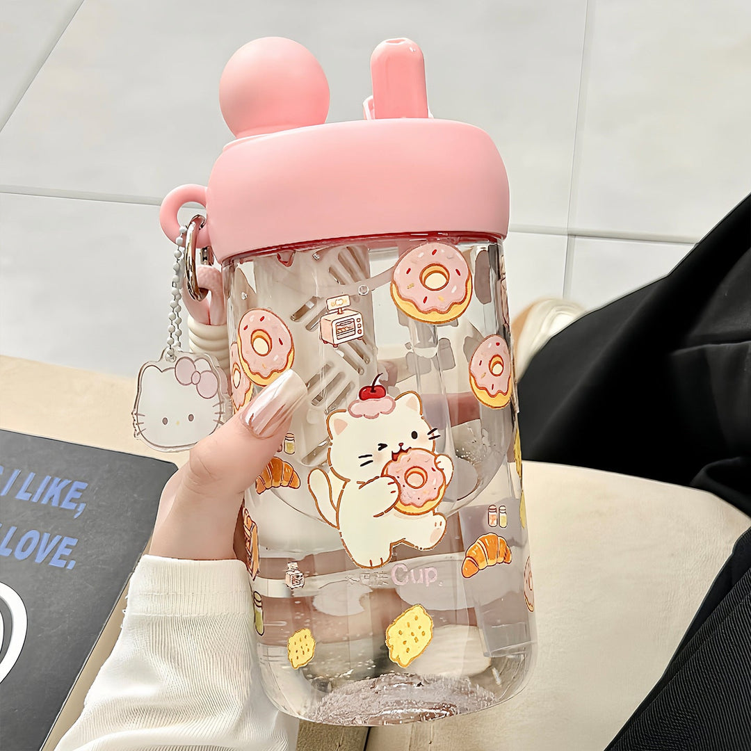 Women's water bottle with integrated animal motif and practical carrying handle Kalsten