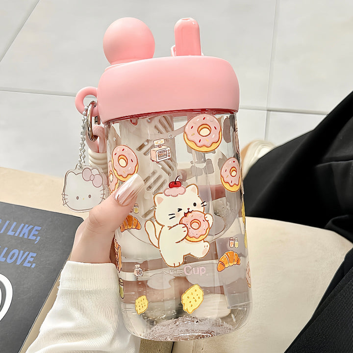 Women's water bottle with integrated animal motif and practical carrying handle Kalsten
