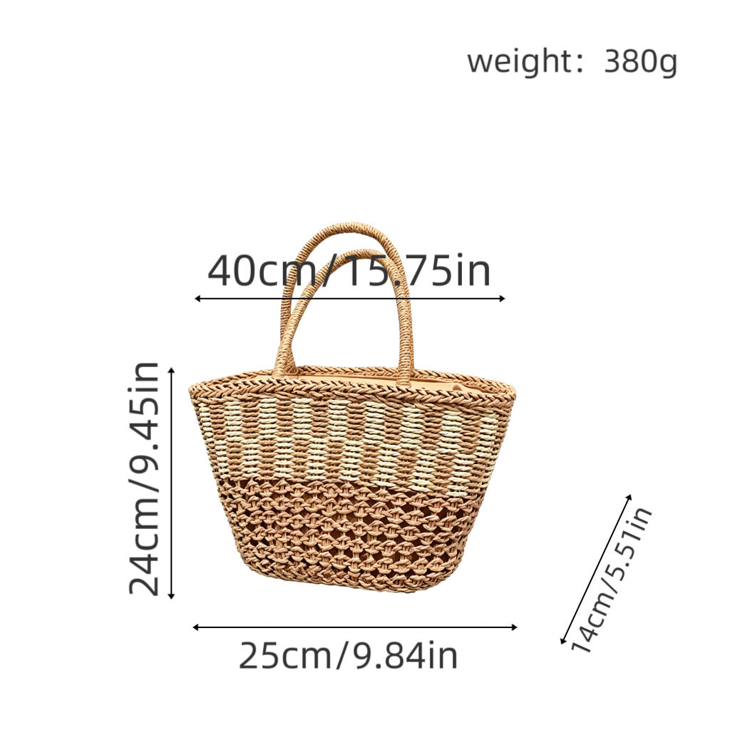 Handbag Made of Woven Natural Material with Airy Structure Kalsten