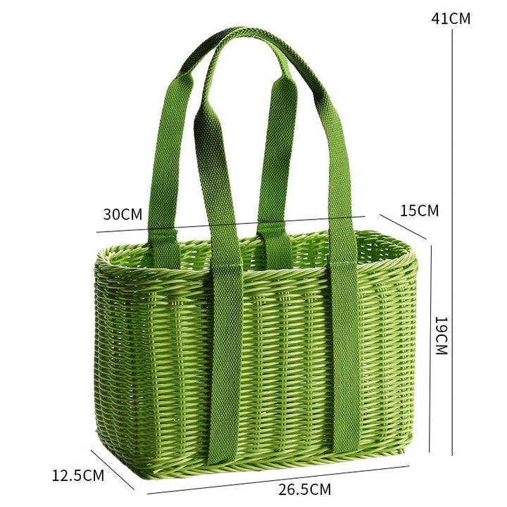 Unisex Robust braided shopping basket with comfortable fabric handles Kalsten