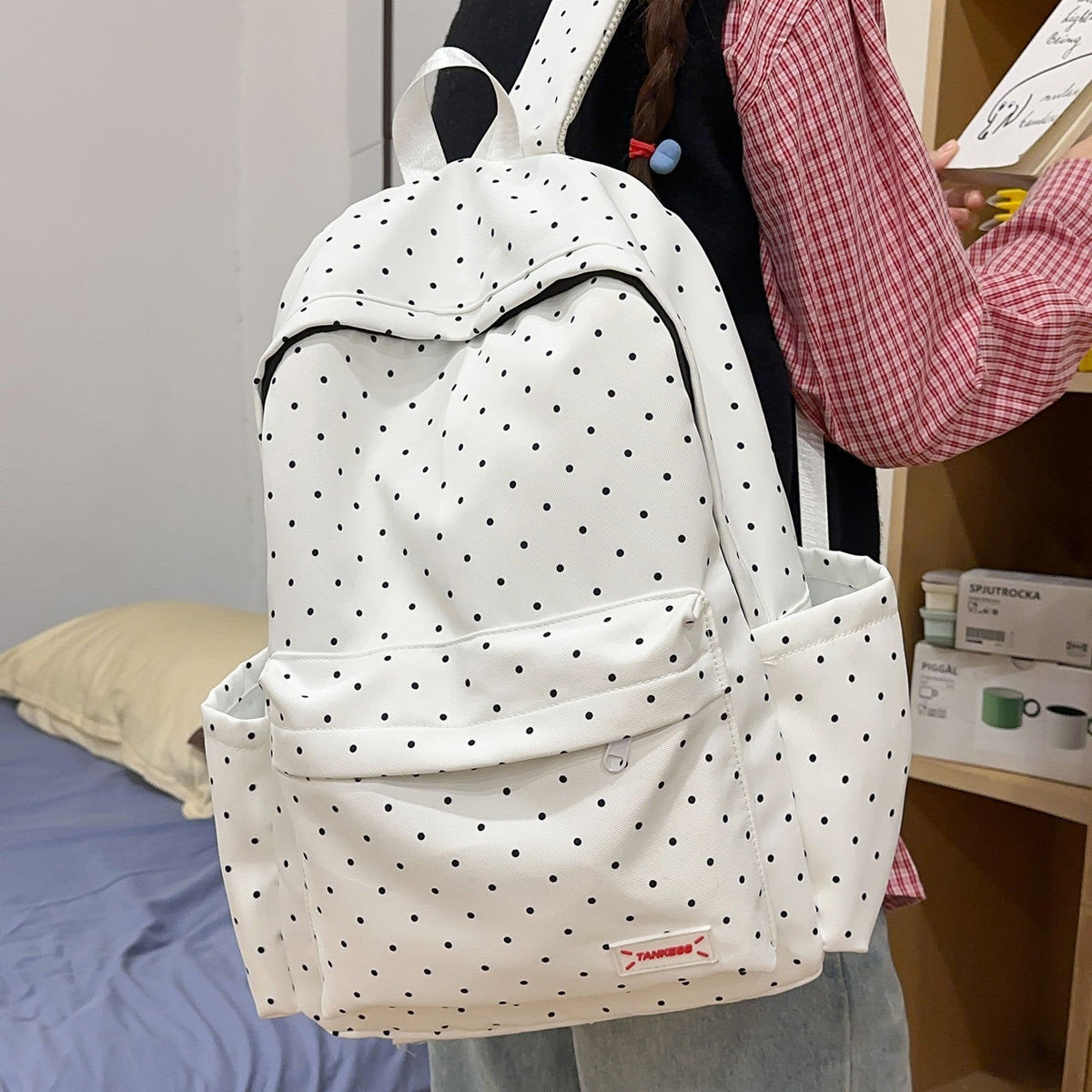 Stylish Polka Dot Backpack Acalora
