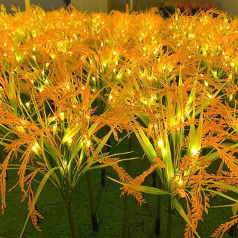 Solar Ornamental Grass Stake Lights With Warm White LED Accents Kalsten