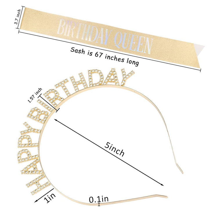 Ladies Glittering Headband with "Happy Birthday" Inscription Kalsten