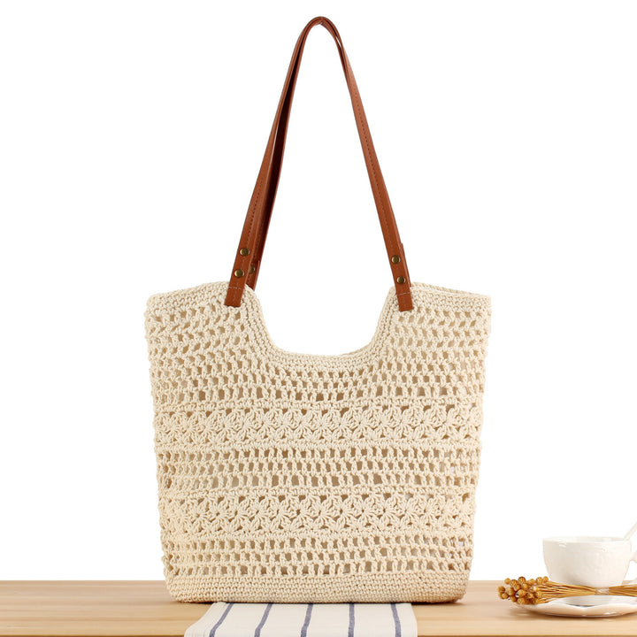 Handbag Made of Braided Macrame with Sturdy Leather Straps Kalsten