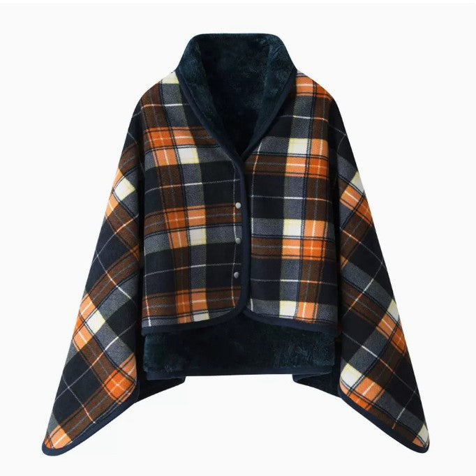Women Comfortable Throw Blanket with Checkered Pattern Kalsten