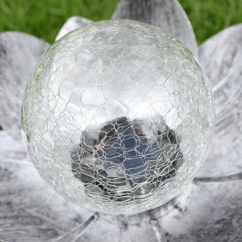 Solar Lotus Crackle Garden Light