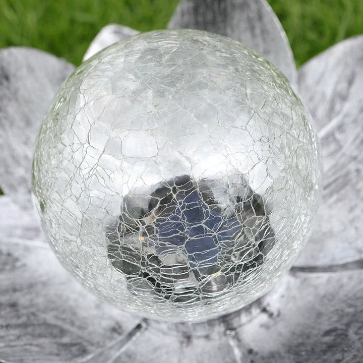 Solar Lotus Crackle Garden Light