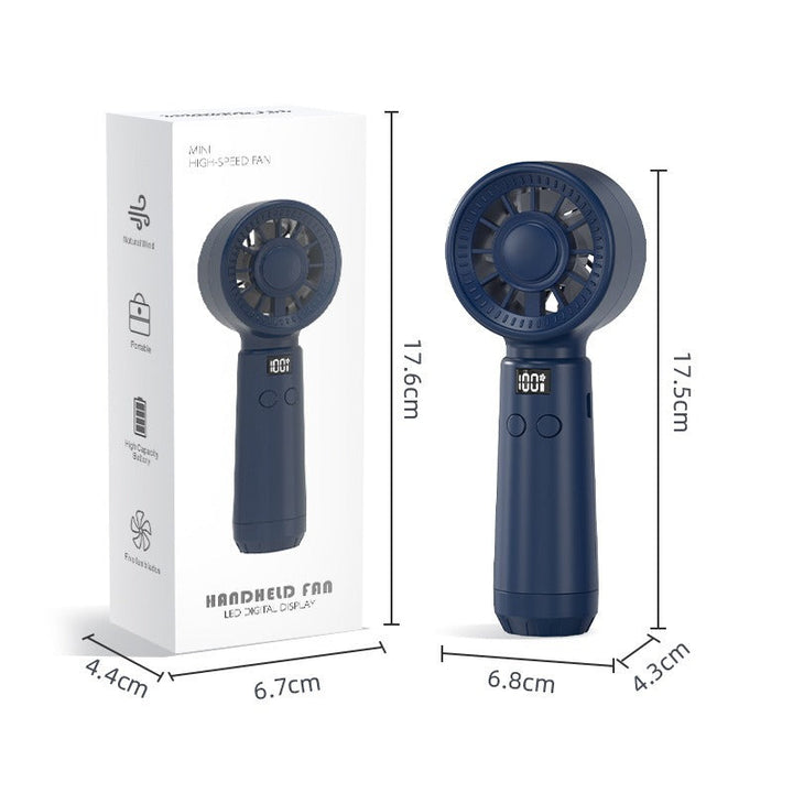 Unisex Portable Hand Fan with Digital Display and Multiple Speed Settings Kalsten