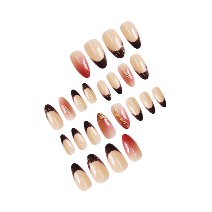 Artistic Almond-Shaped Press-On Nail Art Kalsten