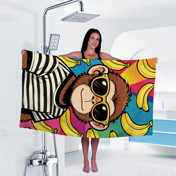 Artistic Gorilla Print Bath Towel Kalsten