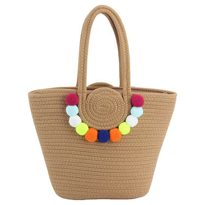 Beach bag with cheerful pom poms Kalsten