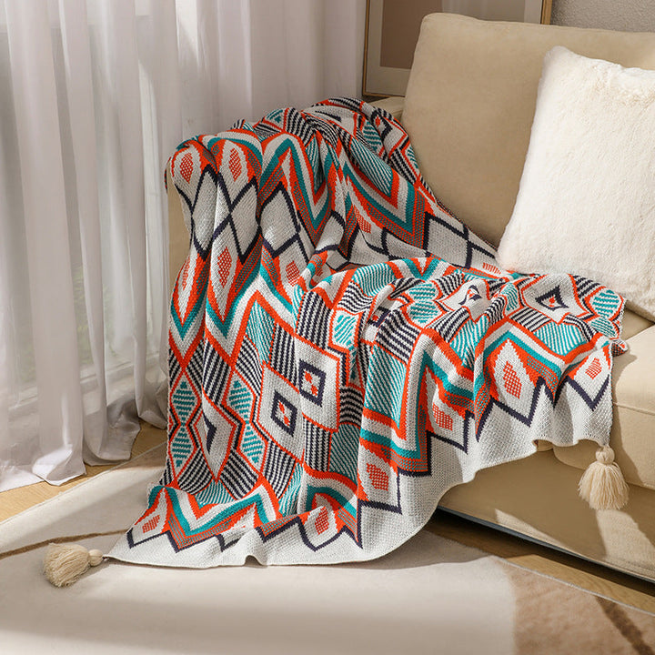 Women's Patterned Snuggle Blanket with Tassels Kalsten