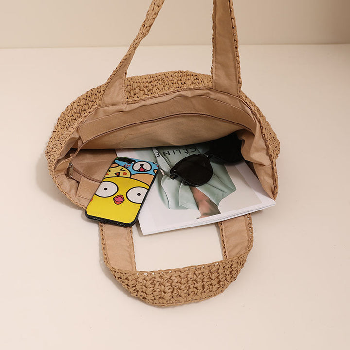 Stylish basket bag made of natural fiber with generous storage space Kalsten