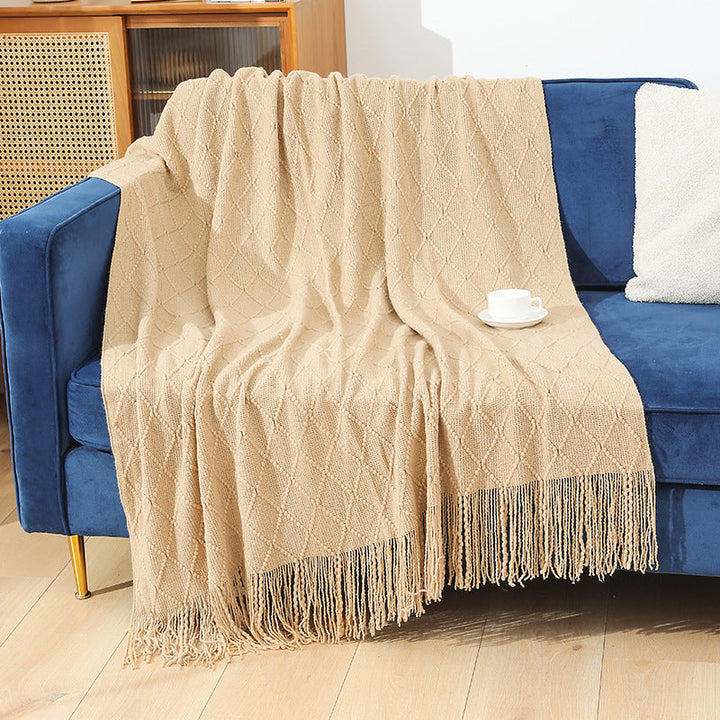 Women High-quality and stylish fleece blanket with modern textured pattern Kalsten