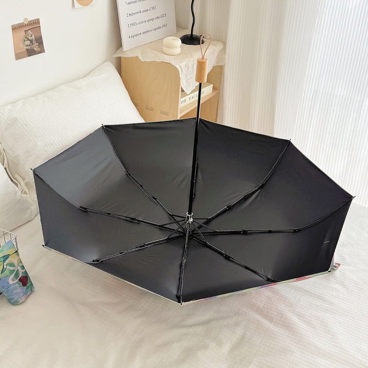 Ladies Foldable Rainbow Retouch Rain Umbrella Kalsten