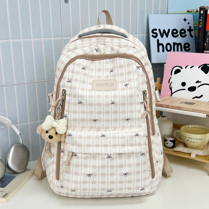 Cute Bow Patterned School Backpack