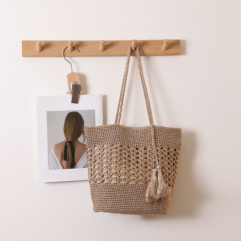 Crocheted tote bag with elegant tassels Kalsten